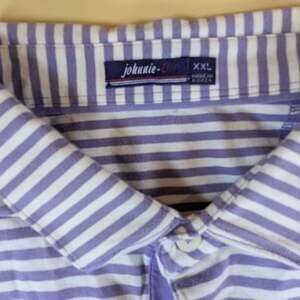 Johnnie-O Men's Stripped Purple Polo Shirt